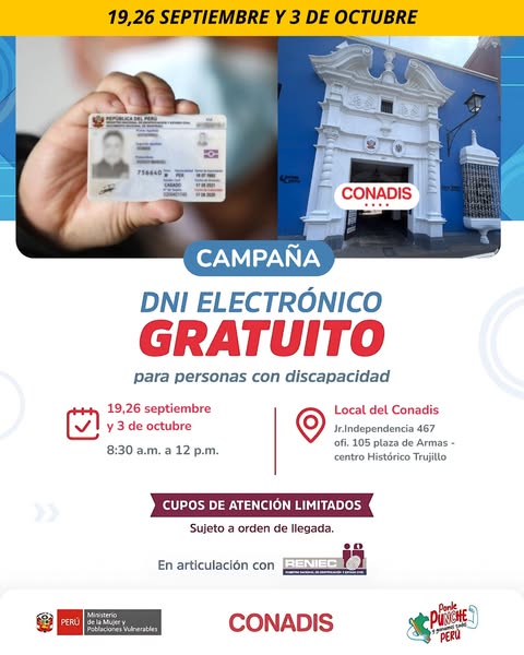 DNI ELECTRONICO GRATUITO, para personas con discapacidad